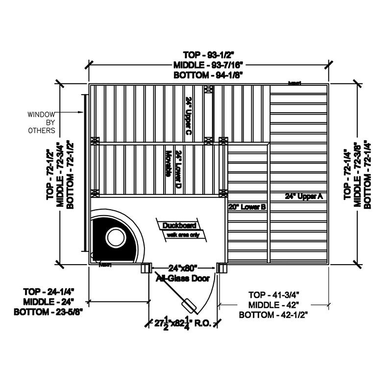 Finnleo Custom Cut Sauna Diagram