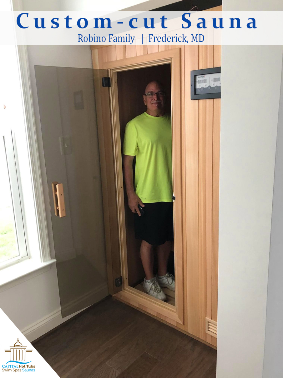 man inside his home sauna